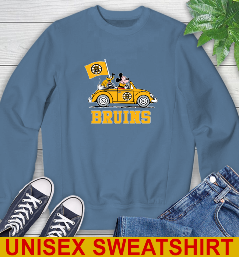 NHL Hockey Boston Bruins Pluto Mickey Driving Disney Shirt Sweatshirt 8