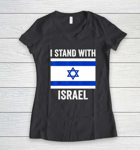 I Stand With Israel  Free Israel Women's V-Neck T-Shirt 4