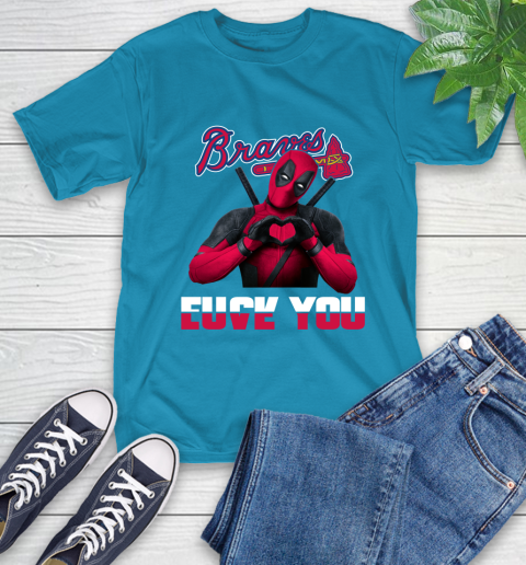 MLB Atlanta Braves Deadpool Love You Fuck You Baseball Sports T-Shirt 9