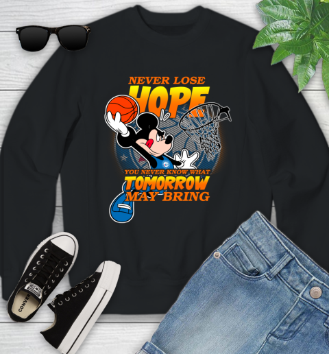 Philadelphia 76ers NBA Basketball Mickey Disney Never Lose Hope Youth Sweatshirt