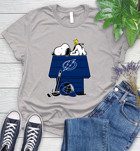Tampa Bay Lightning NHL Hockey Snoopy Woodstock The Peanuts Movie Women's T-Shirt 10