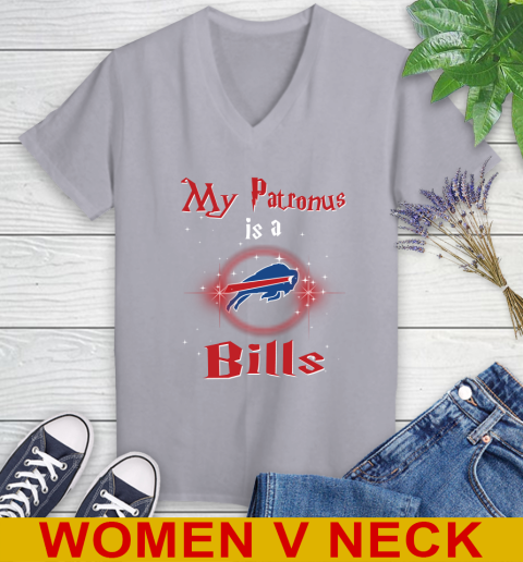 NFL Football Harry Potter My Patronus Is A Buffalo Bills Women's V-Neck T-Shirt 4