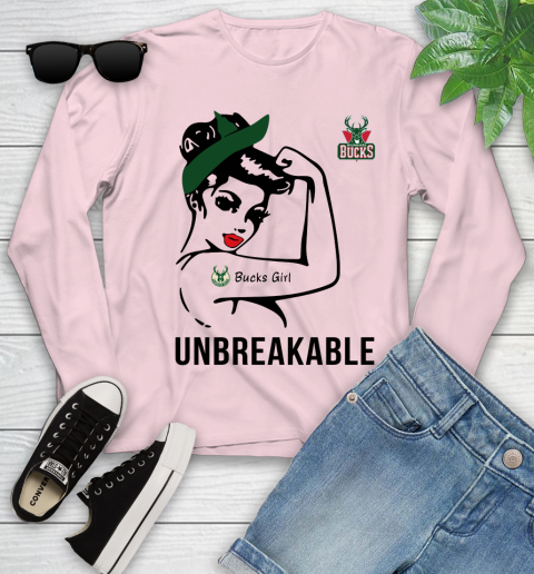 NBA Milwaukee Bucks Girl Unbreakable Basketball Sports Youth Long Sleeve 7