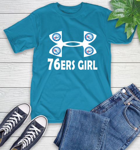 NBA Philadelphia 76ers Girl Under Armour Basketball Sports T-Shirt 9
