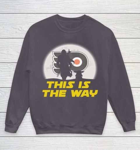 Philadelphia Flyers NHL Ice Hockey Star Wars Yoda And Mandalorian This Is The Way Youth Sweatshirt 6 Philadelphia Flyers NHL Ice Hockey Star Wars Yoda And Mandalorian This Is The Way Youth Sweatshirt - Image 6