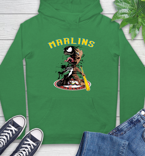 MLB Miami Marlins Baseball Venom Groot Guardians Of The Galaxy Hoodie 8