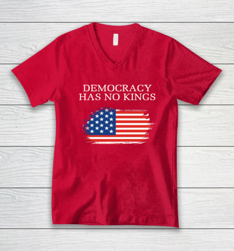 Democracy Has No Kings Anti Trump V-Neck T-Shirt 5