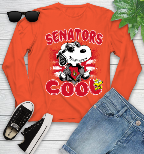 NHL Hockey Ottawa Senators Cool Snoopy Shirt Youth Long Sleeve 3