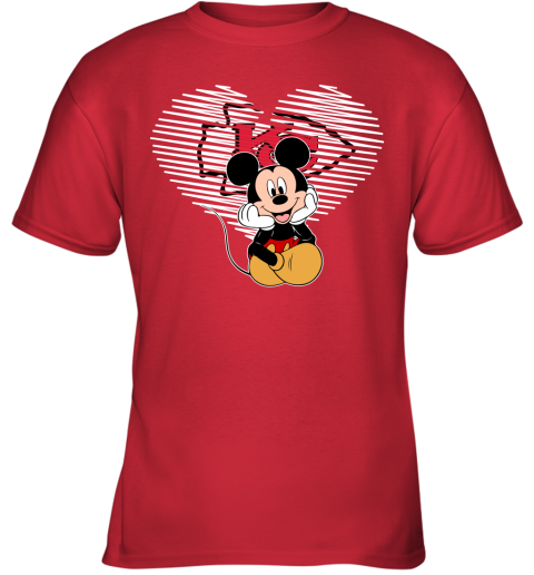 NFL Kansas City Chiefs The Heart Mickey Mouse Disney Football T Shirt o7YHFpPnvuq youth t shirt 26 95 151514 front red