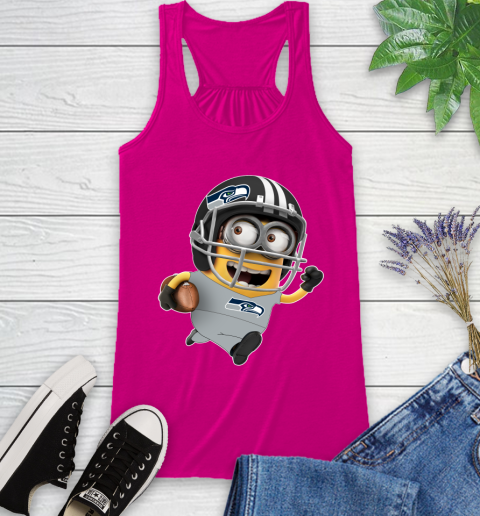 NFL Seattle Seahawks Minions Disney Football Sports Racerback Tank 8
