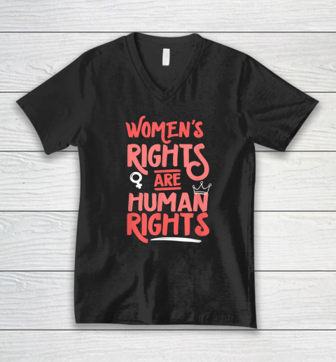 Feminist Women's Rights Are Human Rights V-Neck T-Shirt