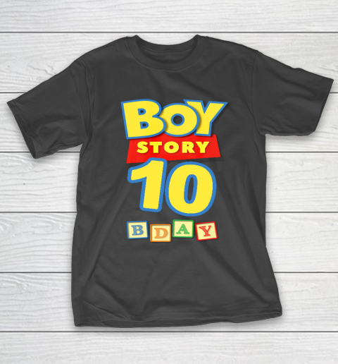 Toy Blocks Boy Story 10 Year Old Birthday T-Shirt
