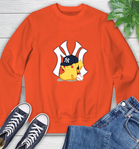 MLB Pikachu Baseball Sports New York Yankees Sweatshirt 5 MLB Pikachu Baseball Sports New York Yankees Sweatshirt - Image 5