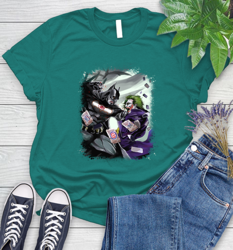 Cincinnati Reds MLB Baseball Batman Fighting Joker DC Comics Women's T-Shirt 12