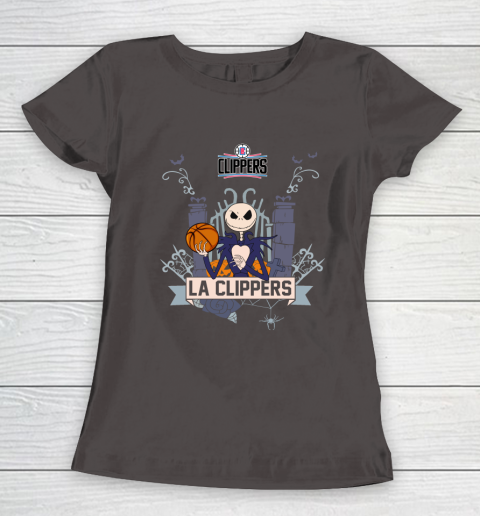 NBA LA Clippers Basketball Jack Skellington Halloween Women's T-Shirt 7