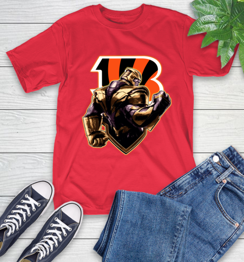 NFL Thanos Avengers Endgame Football Sports Cincinnati Bengals T-Shirt 10
