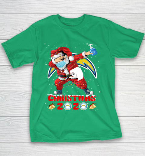 Los Angeles Chargers Funny Santa Claus Dabbing Christmas 2020 NFL Youth T-Shirt 3