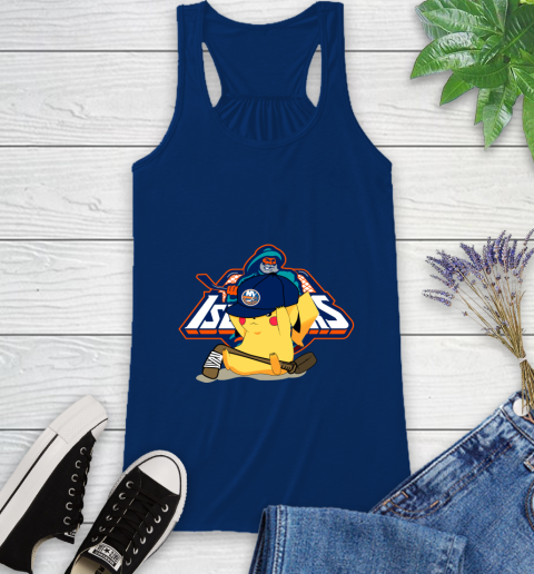 NHL Pikachu Hockey Sports New York Islanders Racerback Tank 9