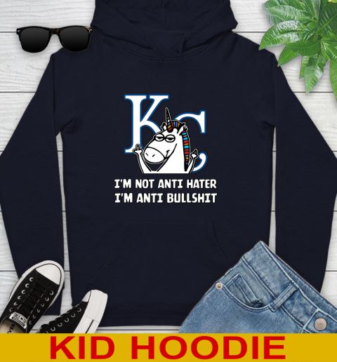 Los Angeles Angels MLB Baseball Unicorn I'm Not Anti Hater I'm Anti Bullshit (2) Youth Hoodie 4