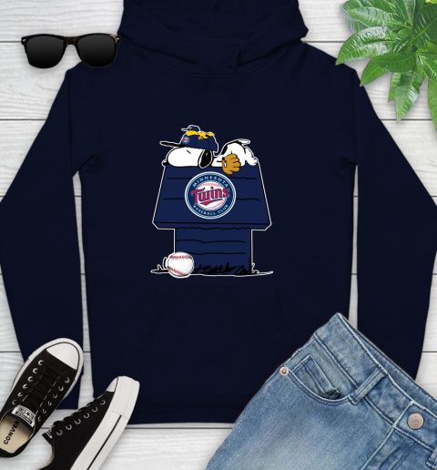 MLB Minnesota Twins Snoopy Woodstock The Peanuts Movie Baseball T Shirt Youth Hoodie 4