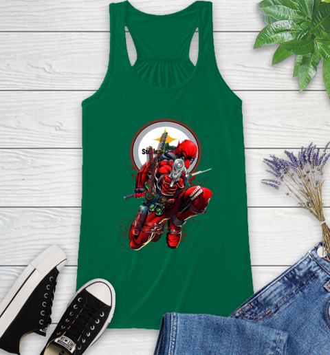 NFL Deadpool Marvel Comics Sports Football Pittsburgh Steelers Racerback Tank 7