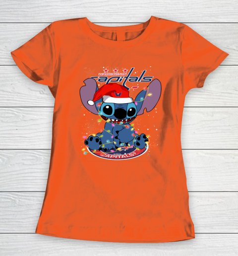 Washington Capitals NHL Hockey noel stitch Christmas Women's T-Shirt 2