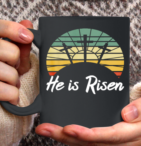 Retro He Is Risen Christian Jesus Christ Religious Easter Ceramic Mug 11oz