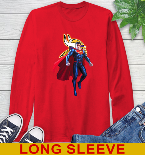 NFL Superman DC Sports Football Minnesota Vikings Long Sleeve T-Shirt 10