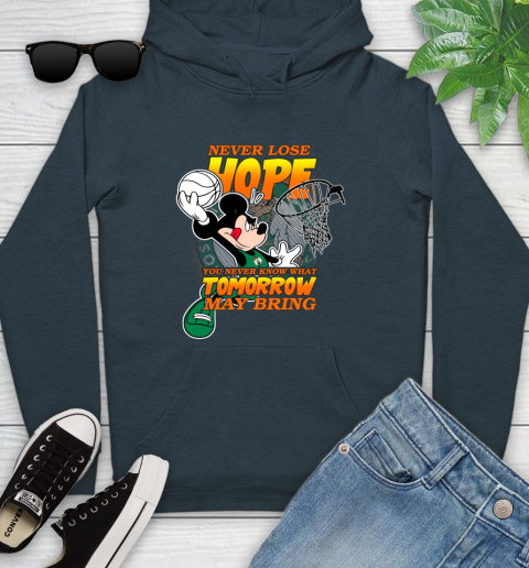Boston Celtics NBA Basketball Mickey Disney Never Lose Hope Youth Hoodie 10