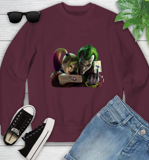 Tennessee Titans NFL Football Joker Harley Quinn Suicide Squad Youth Sweatshirt - Image 6