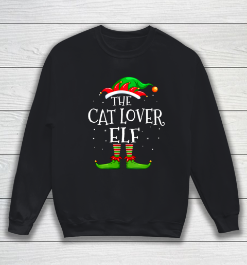 Cat Lover Elf Family Matching Christmas Group Gift Pajama Sweatshirt