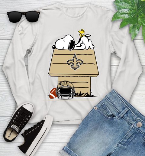 New Orleans Saints NFL Football Snoopy Woodstock The Peanuts Movie Youth Long Sleeve