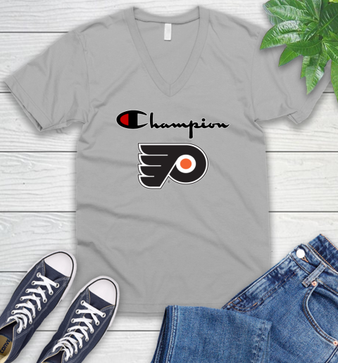 NHL Hockey Philadelphia Flyers Champion Shirt V-Neck T-Shirt 2