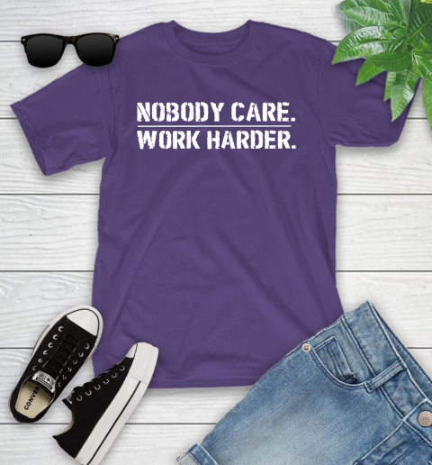 Lamar Jackson Nobody Cares Work Harder Youth T-Shirt 3