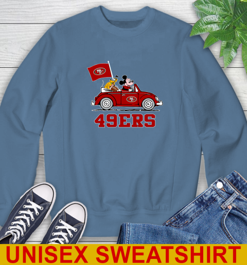 NFL Football San Francisco 49ers Pluto Mickey Driving Disney Shirt Sweatshirt 8