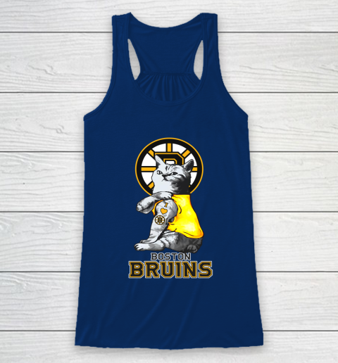 NHL My Cat Loves Boston Bruins Hockey Racerback Tank 6