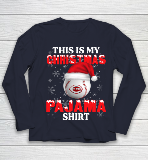 Cincinnati Reds This Is My Christmas Pajama Shirt MLB Youth Long Sleeve 2