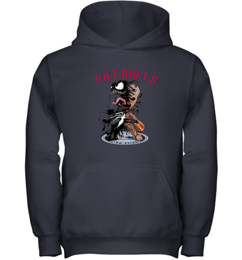 NFL New England Patriots Football Venom Groot Guardians Of The Galaxy YzG3y5xYOPV youth hoodie 43 95 151514 front navy