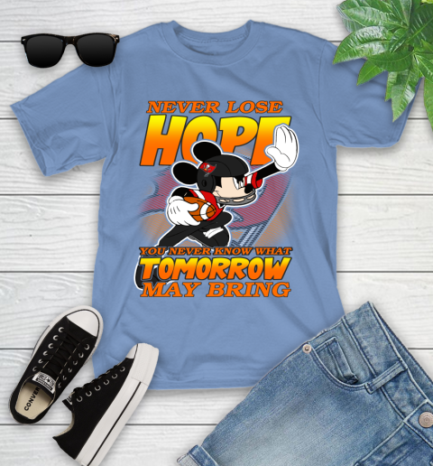 Tampa Bay Buccaneers NFL Football Mickey Disney Never Lose Hope Youth T-Shirt 15
