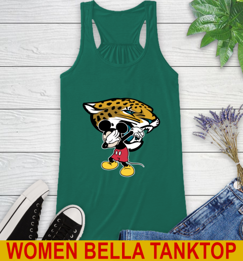 Jacksonville Jaguars NFL Football Dabbing Mickey Disney Sports Racerback Tank 7