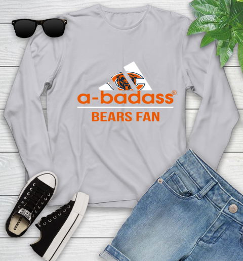 NFL A Badass Chicago Bears Fan Adidas Football Sports Youth Long Sleeve 5