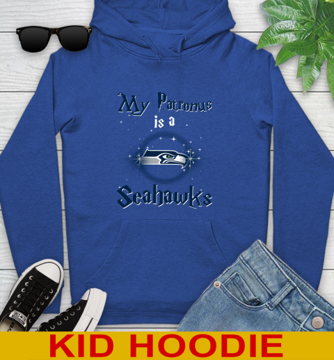 NFL Football Harry Potter My Patronus Is A Seattle Seahawks Youth Hoodie 10