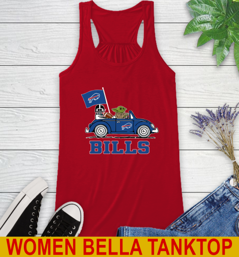 NFL Football Buffalo Bills Darth Vader Baby Yoda Driving Star Wars Shirt Racerback Tank 6