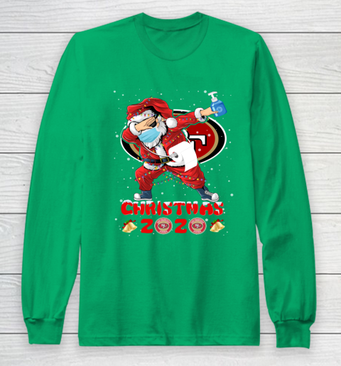 San Francisco 49ers Funny Santa Claus Dabbing Christmas 2020 NFL Long Sleeve T-Shirt 4