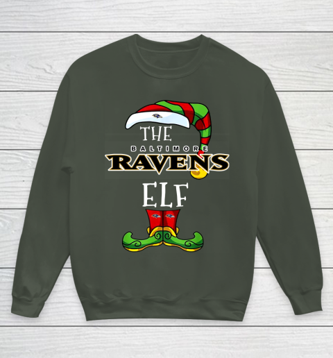 Baltimore Ravens Christmas ELF Funny NFL Youth Sweatshirt 8