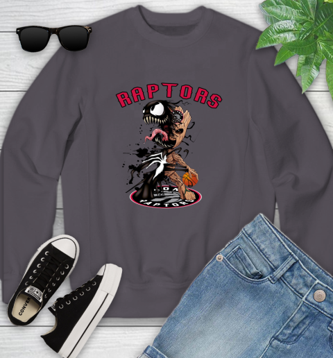 NBA Toronto Raptors Basketball Venom Groot Guardians Of The Galaxy Youth Sweatshirt 6