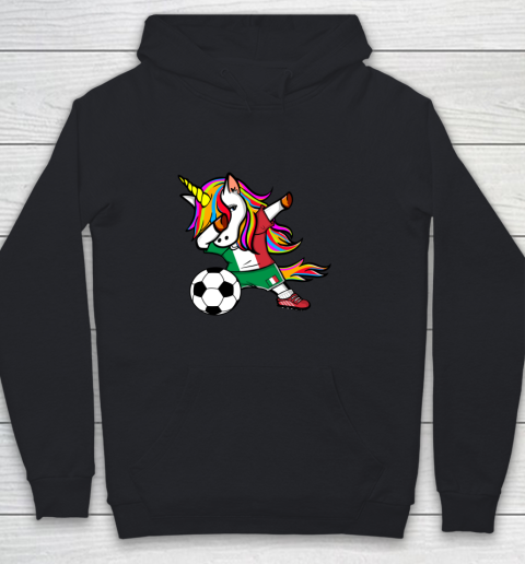 Funny Dabbing Unicorn Italy Football Italian Flag Soccer Youth Hoodie