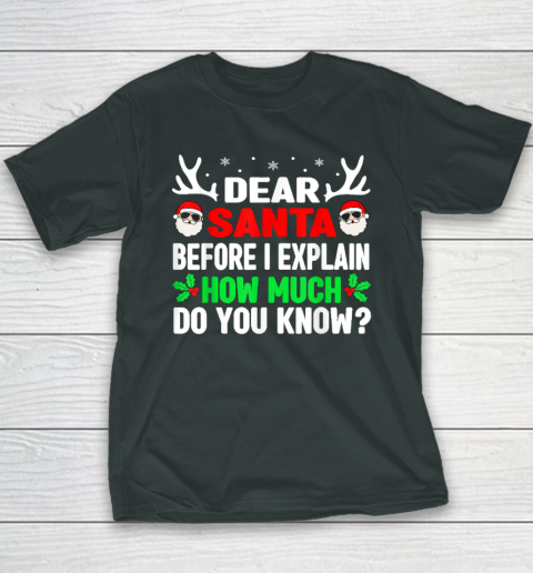 Funny Christmas Shirts Kids Adults Dear Santa I Can Explain Youth T-Shirt 3