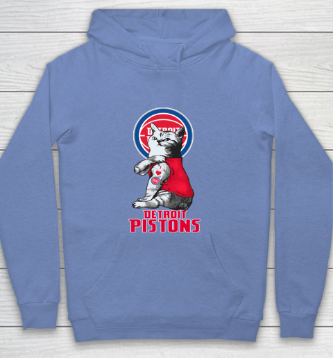 NBA Basketball My Cat Loves Detroit Pistons Youth Hoodie 8