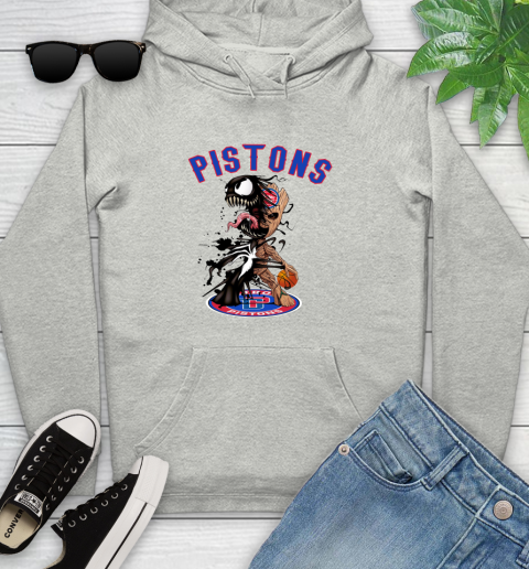 NBA Detroit Pistons Basketball Venom Groot Guardians Of The Galaxy Youth Hoodie